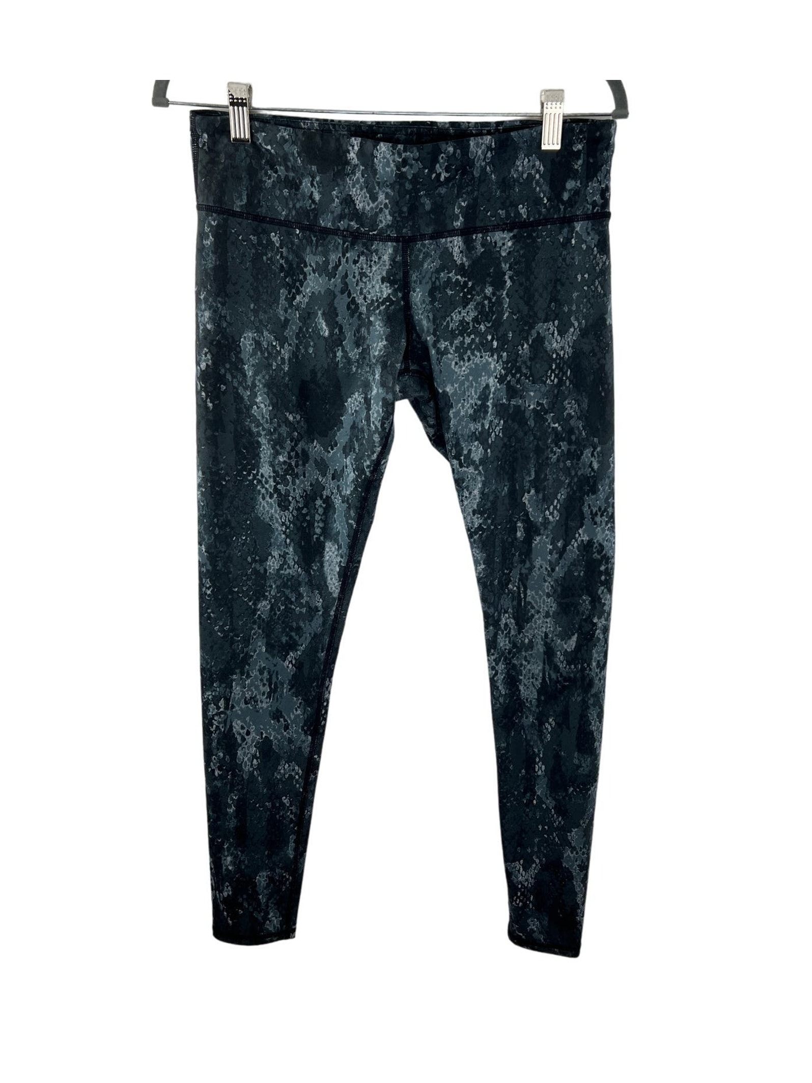 Alo Yoga Airbrush Leggings Gray Black Python Snakeskin Print Activewear M?